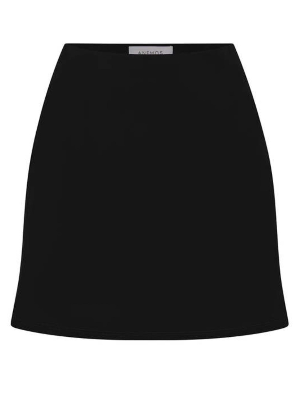 Anemos High Waist Bias Cut Mini Skirt Black Extra Large